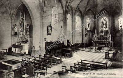 Carte postale ancienne Intérieur de l'Église — Brezolles (Eure-et-Loir)