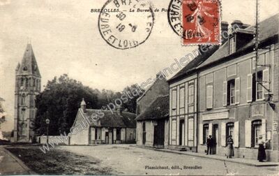 Carte postale ancienne Le Bureau de Poste — Brezolles (Eure-et-Loir)