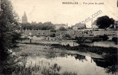 Carte postale ancienne Vue prise du pont — Brezolles (Eure-et-Loir)
