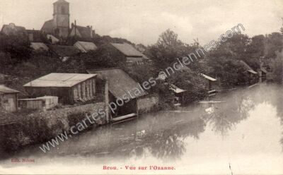 Carte postale ancienne Vue sur l'Ozanne — Brou (Eure-et-Loir)