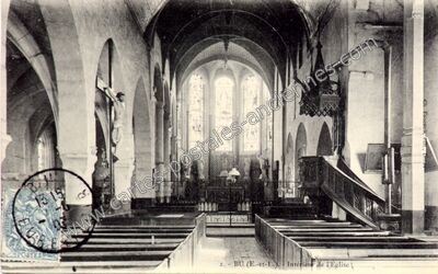 Carte postale ancienne Intérieur de l'Eglise — Bû (Eure-et-Loir)
