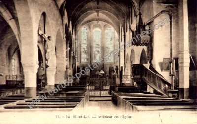 Carte postale ancienne Intérieur de l'Eglise — Bû (Eure-et-Loir)