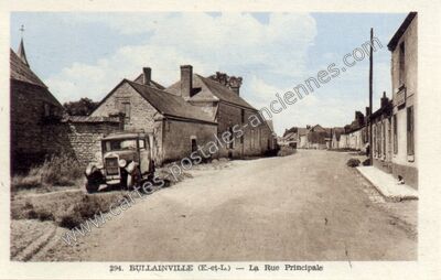 Carte postale ancienne La Rue Principale — Bullainville (Eure-et-Loir)