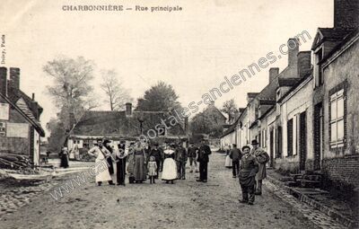 Carte postale ancienne Rue principale — Charbonnières (Eure-et-Loir)