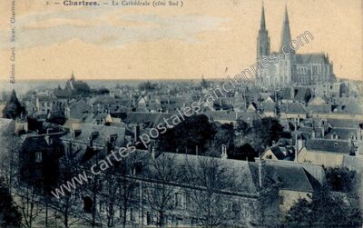 Carte postale ancienne La Cathédrale (côté Sud ) — Chartres (Eure-et-Loir)