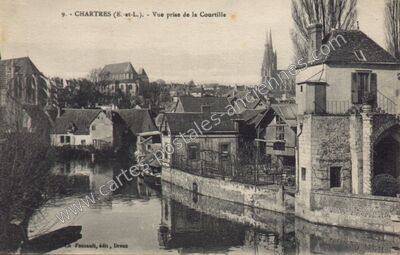 Carte postale ancienne Vue prise de la Courtille — Chartres (Eure-et-Loir)