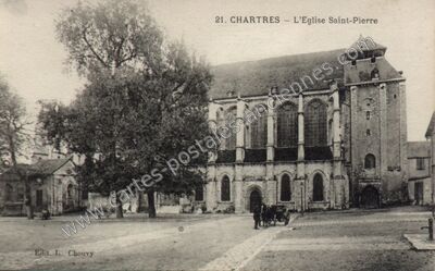 Carte postale ancienne L'Eglise Saint-Pierre — Chartres (Eure-et-Loir)