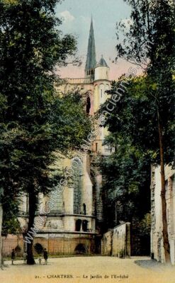 Carte postale ancienne Le Jardin de l'Evêché — Chartres (Eure-et-Loir)