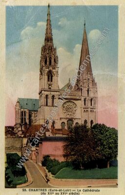 Carte postale ancienne La Cathédrale (du XIIe au XVIe siècle) — Chartres (Eure-et-Loir)