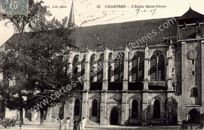 Carte postale ancienne L'Eglise Saint-Pierre — Chartres (Eure-et-Loir)