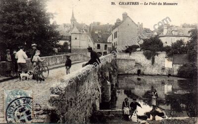 Carte postale ancienne Le Pont du Massacre — Chartres (Eure-et-Loir)