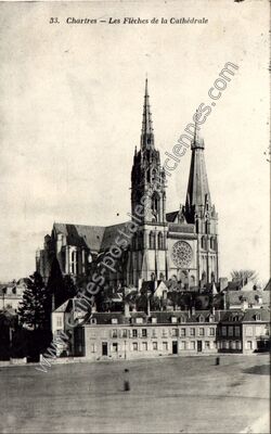 Carte postale ancienne Les Flèches de la Cathédrale — Chartres (Eure-et-Loir)