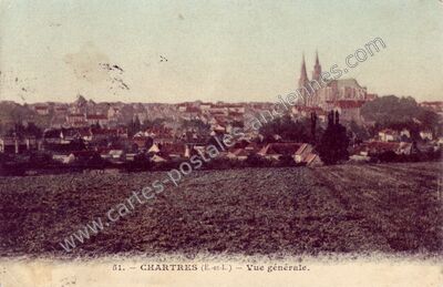 Carte postale ancienne Vue générale — Chartres (Eure-et-Loir)