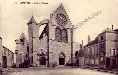 Carte postale ancienne Eglise St-Aignan — Chartres (Eure-et-Loir)