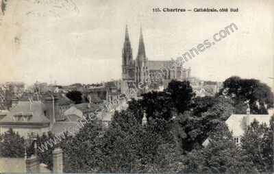 Carte postale ancienne Cathédrale, côté Sud — Chartres (Eure-et-Loir)