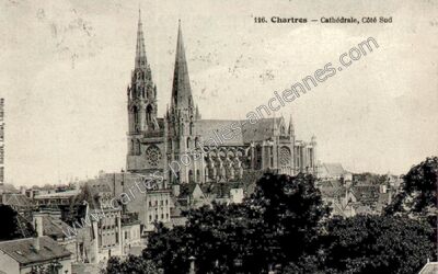 Carte postale ancienne Cathédrale, Côté Sud — Chartres (Eure-et-Loir)