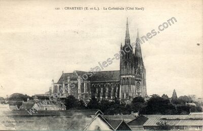 Carte postale ancienne La Cathédrale (Côté Nord) — Chartres (Eure-et-Loir)