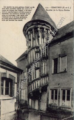 Carte postale ancienne Escalier de la Reine Berthe — Chartres (Eure-et-Loir)