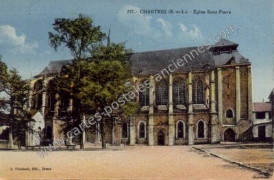 Carte postale ancienne Église Saint-Pierre — Chartres (Eure-et-Loir)