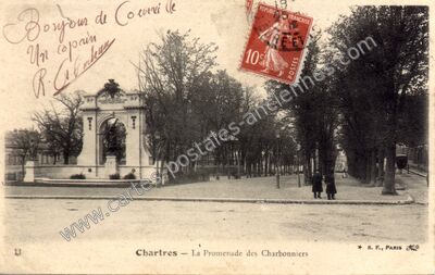 Carte postale ancienne La Promenade des Charbonniers — Chartres (Eure-et-Loir)