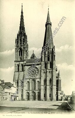 Carte postale ancienne La Cathédrale (du XIIe au XVIe siècles) — Chartres (Eure-et-Loir)