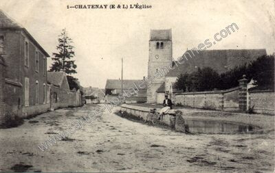 Carte postale ancienne L'Église — Châtenay (Eure-et-Loir)