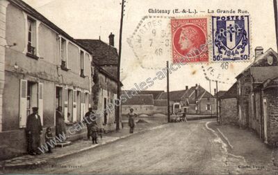 Carte postale ancienne La Grande Rue — Châtenay (Eure-et-Loir)