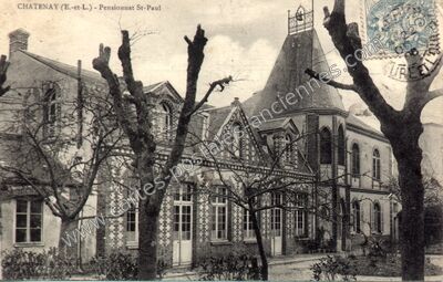 Carte postale ancienne Pensionnat St-Paul — Châtenay (Eure-et-Loir)