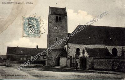 Carte postale ancienne L'Eglise — Châtenay (Eure-et-Loir)