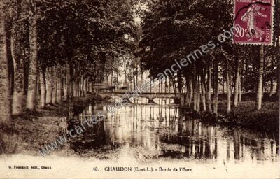 Carte postale ancienne Bords de l'Eure — Chaudon (Eure-et-Loir)