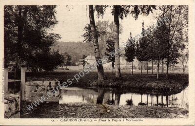 Carte postale ancienne Dans la Prajrie à Mormoulins — Chaudon (Eure-et-Loir)