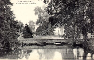Carte postale ancienne L'Eure, vue prise du Moulin — Chaudon (Eure-et-Loir)