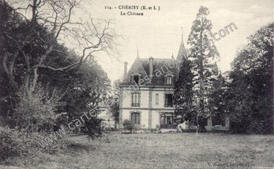 Carte postale ancienne Le Château — Cherisy (Eure-et-Loir)