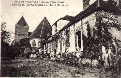 Carte postale ancienne Colonie "Clotildis" (Jeunes Filles d'Issy) — Chuisnes (Eure-et-Loir)