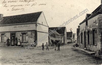 Carte postale ancienne SAUGER-MARCHAIS CAFETIER — Corancez (Eure-et-Loir)