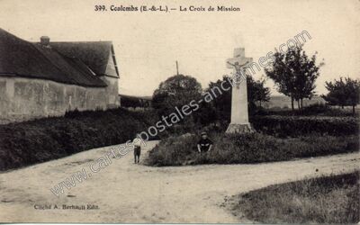 Carte postale ancienne La Croix de Mission — Coulombs (Eure-et-Loir)