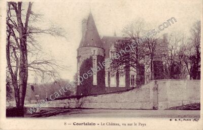Carte postale ancienne Le Château, vu sur le Pays — Courtalain (Eure-et-Loir)