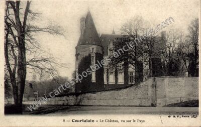 Carte postale ancienne Le Château, vu sur le Pays — Courtalain (Eure-et-Loir)