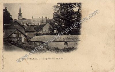 Carte postale ancienne Vue prise du Moulin — Courtalain (Eure-et-Loir)