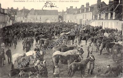 Carte postale ancienne La Ste-Catherine. - Foire aux Chevaux — Courtalain (Eure-et-Loir)