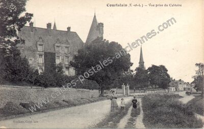 Carte postale ancienne Vue prise du Calvaire — Courtalain (Eure-et-Loir)