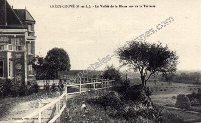 Carte postale ancienne La Vallée de la Blaise vue de la Terrasse — Crécy-Couvé (Eure-et-Loir)