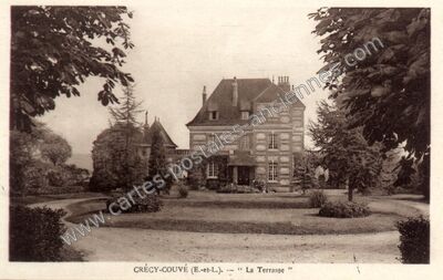 Carte postale ancienne La Terrasse — Crécy-Couvé (Eure-et-Loir)