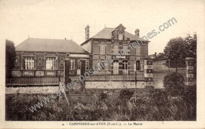 Carte postale ancienne La Mairie — Dampierre-sur-Avre (Eure-et-Loir)