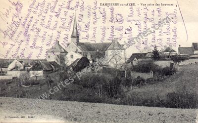 Carte postale ancienne Vue prise des hauteurs — Dampierre-sur-Avre (Eure-et-Loir)