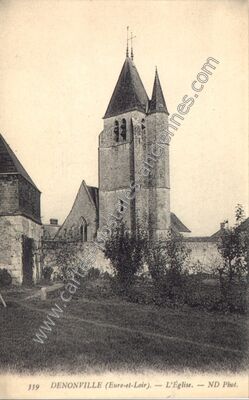 Carte postale ancienne L'Église — Denonville (Eure-et-Loir)