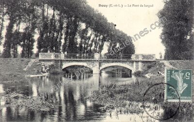 Carte postale ancienne Le Pont de Jargué — Douy (Eure-et-Loir)