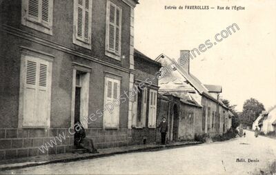 Carte postale ancienne Entrée — Rue de l'Église — Faverolles (Eure-et-Loir)