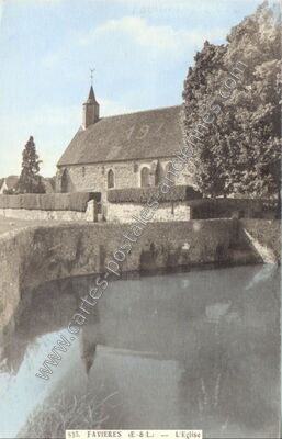 Carte postale ancienne L'Eglise — Favières (Eure-et-Loir)