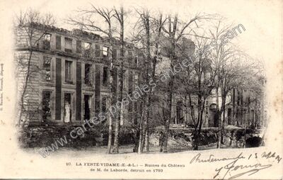 Carte postale ancienne Ruines du Château de M. de Laborde, détruit en 1793 — La Ferté-Vidame (Eure-et-Loir)